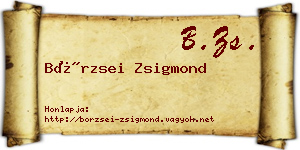Börzsei Zsigmond névjegykártya